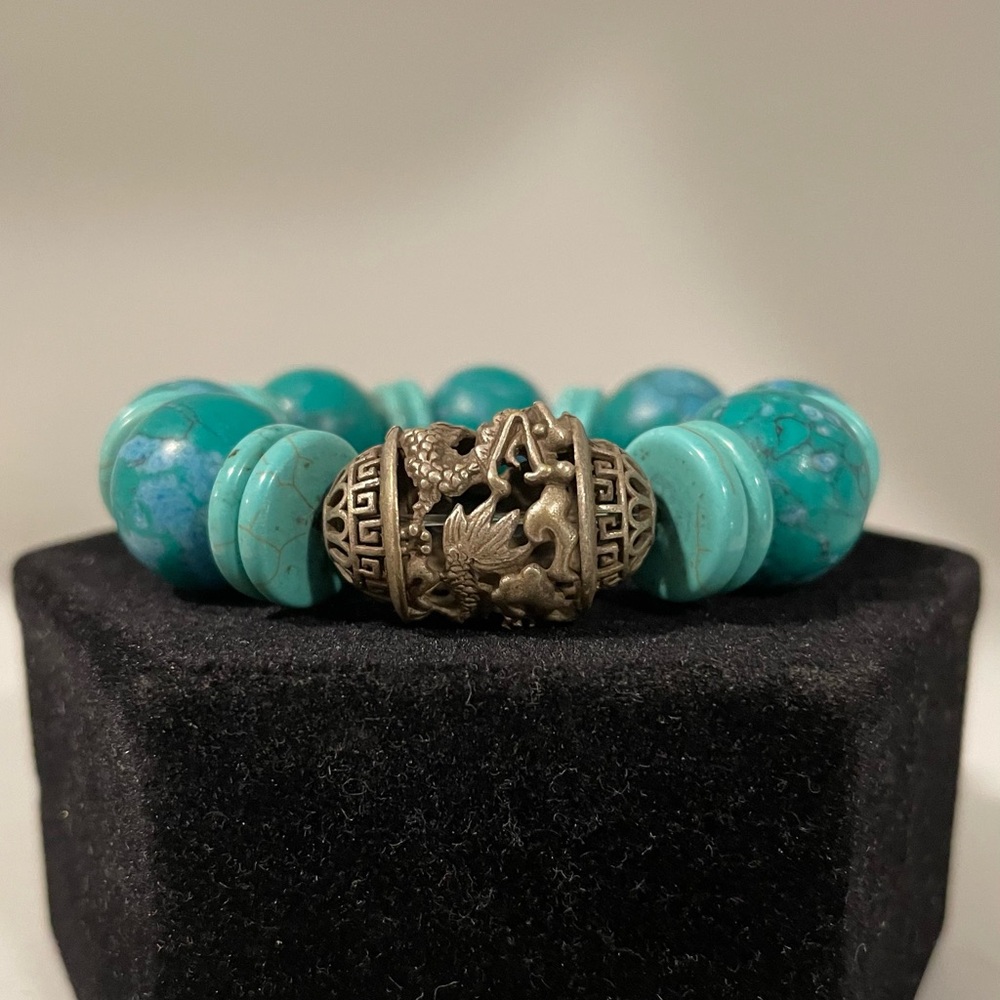 Turquoise Dragon Bead Bracelet